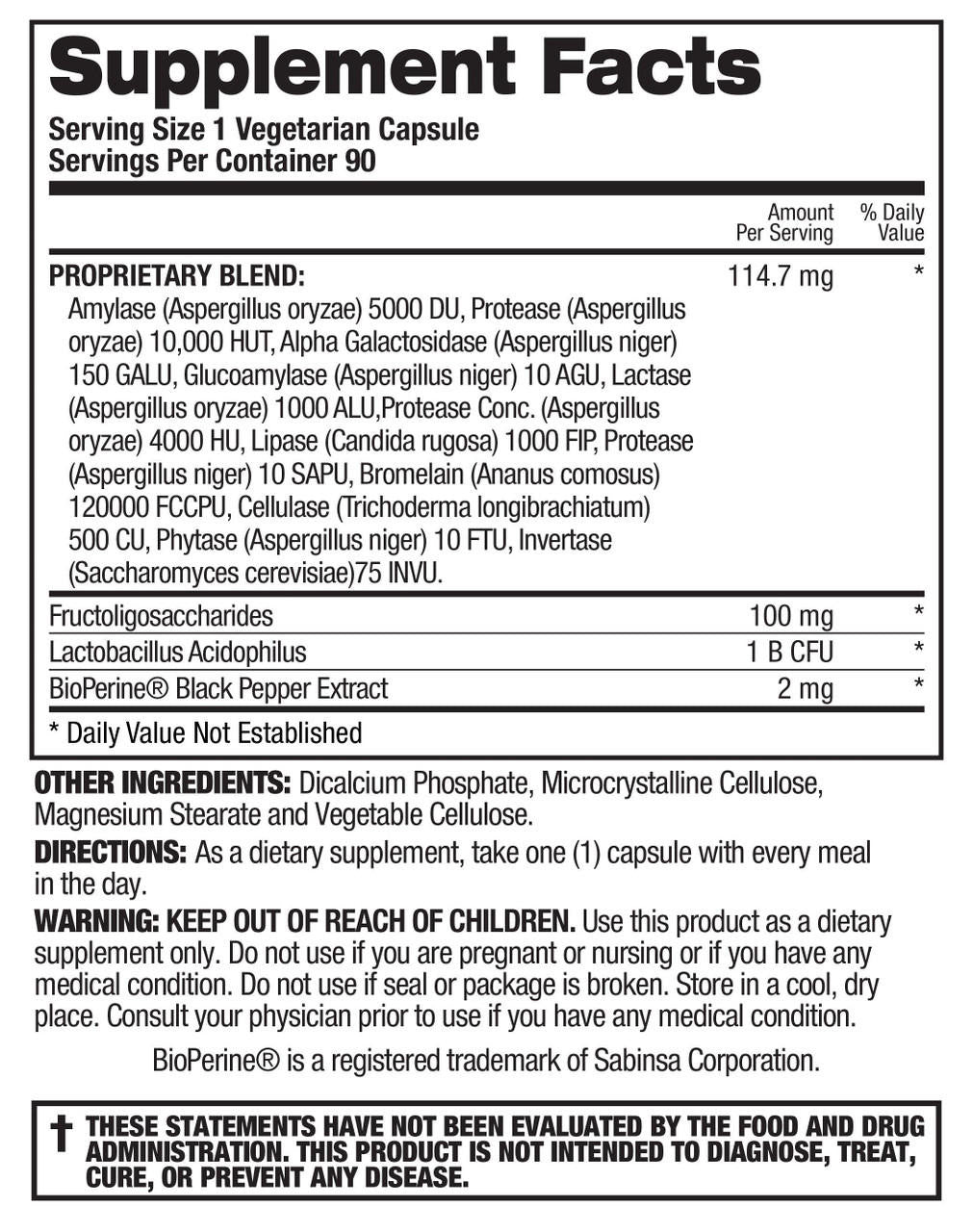 Digestive Enzymes Pre & Probiotics Top Secret Nutrition - Nutrition World