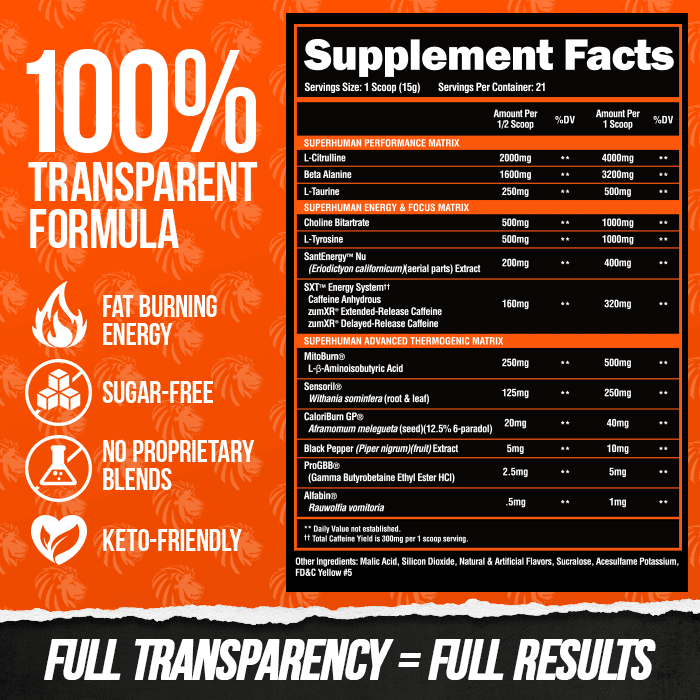 Alpha Lion SuperHuman Burn Pre-Workout - Pre-workout - Nutrition World