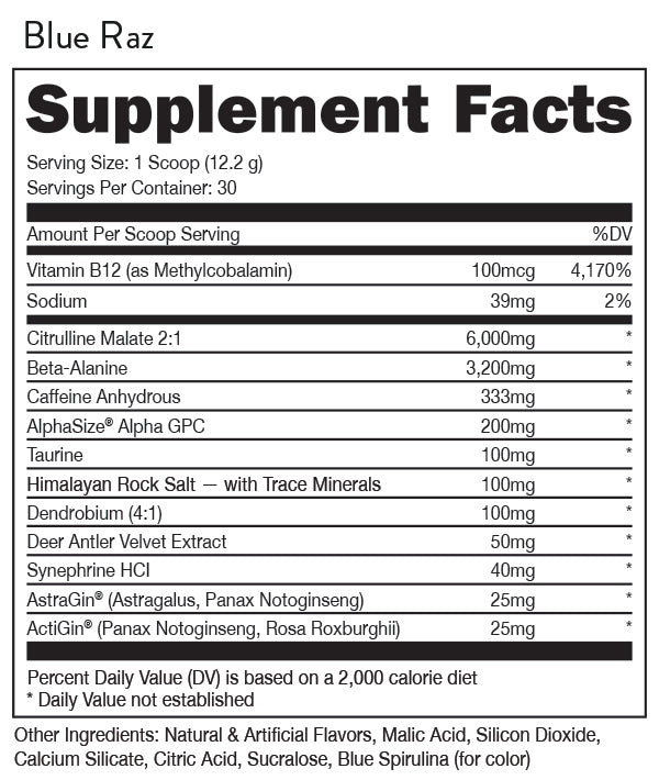 Bucked Up Woke AF High Stimulant Pre Workout 30 Servings