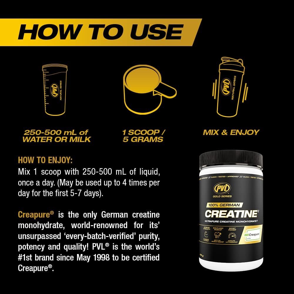 PVL Creapure Creatine - 100% Pure German Creatine monohydrate Powder - Nutrition World