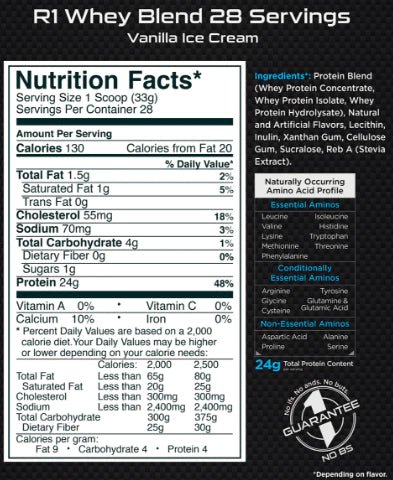 Rule 1 R1 Whey Blend Protein Powder